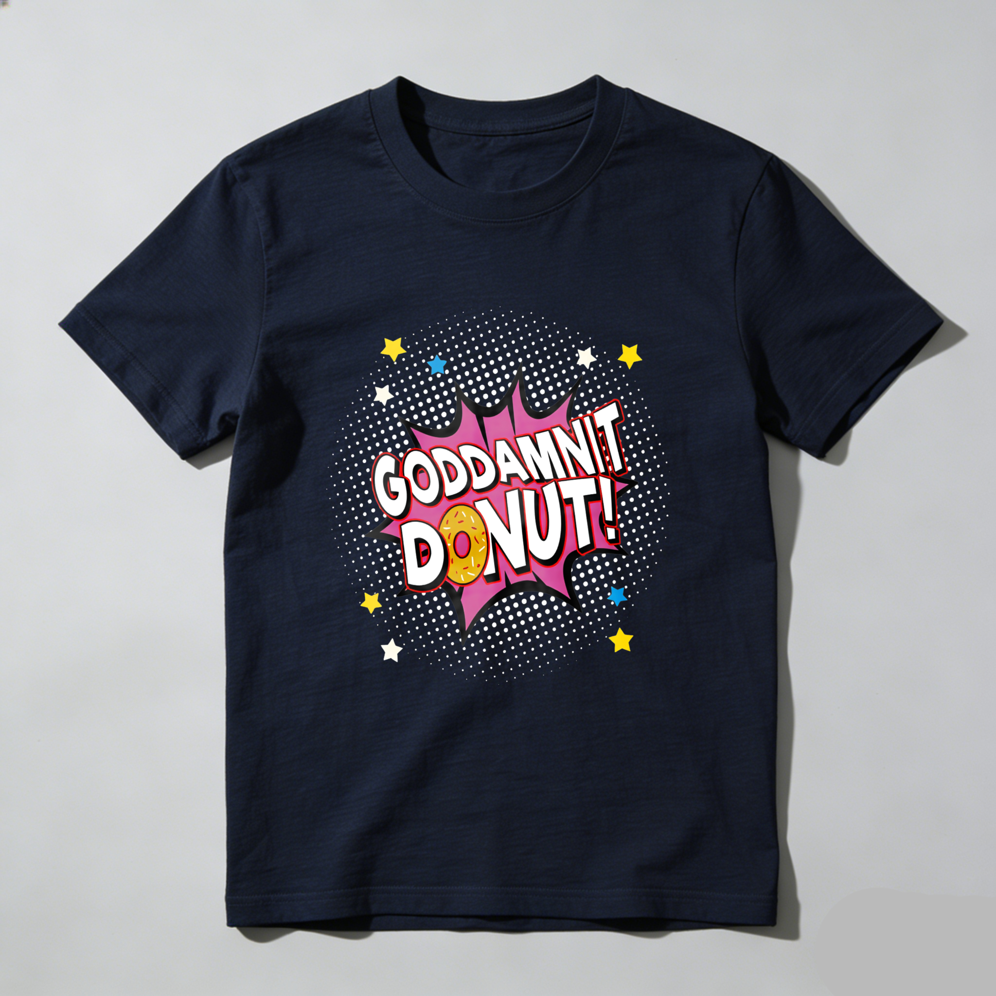 Wardrobecart Godamnit Donut Comic Style Print Tshirt