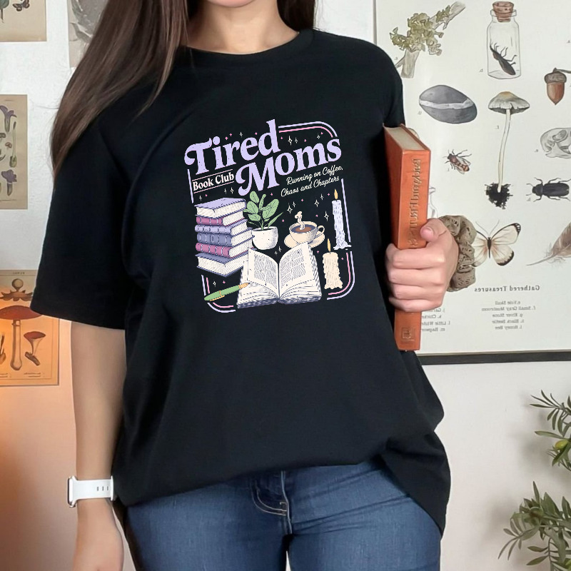 Wardrobecart Tired Moms Book Club Reading With Tea Candles And Plants Unisex Classic T-shirt