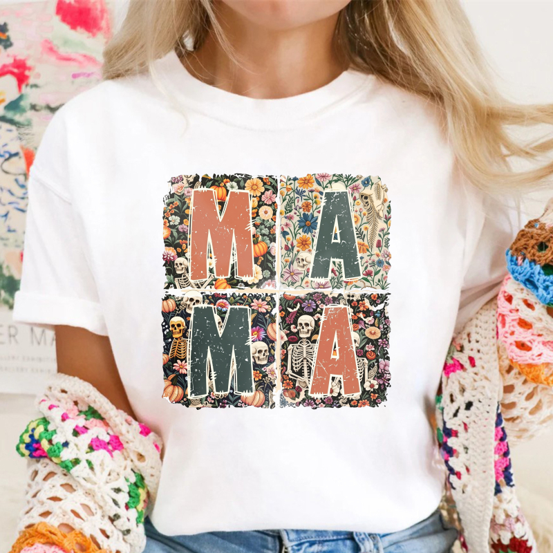 Mama Floral Skeleton Collage, Unisex Classic T-shirt
