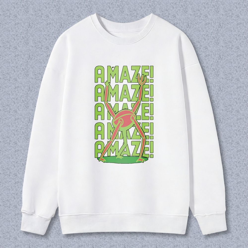 Wardrobecart Amaze Text And Frog Pattern Unisex Classic Sweatshirt