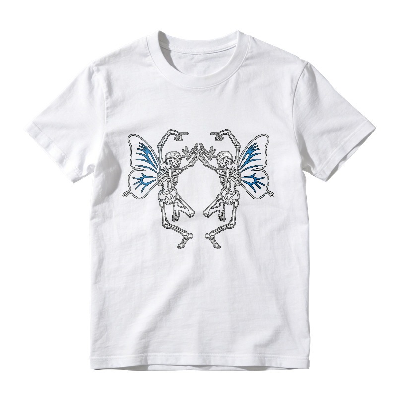 Skeleton Butterfly Wing Symmetrical Gothic Art T-shirt