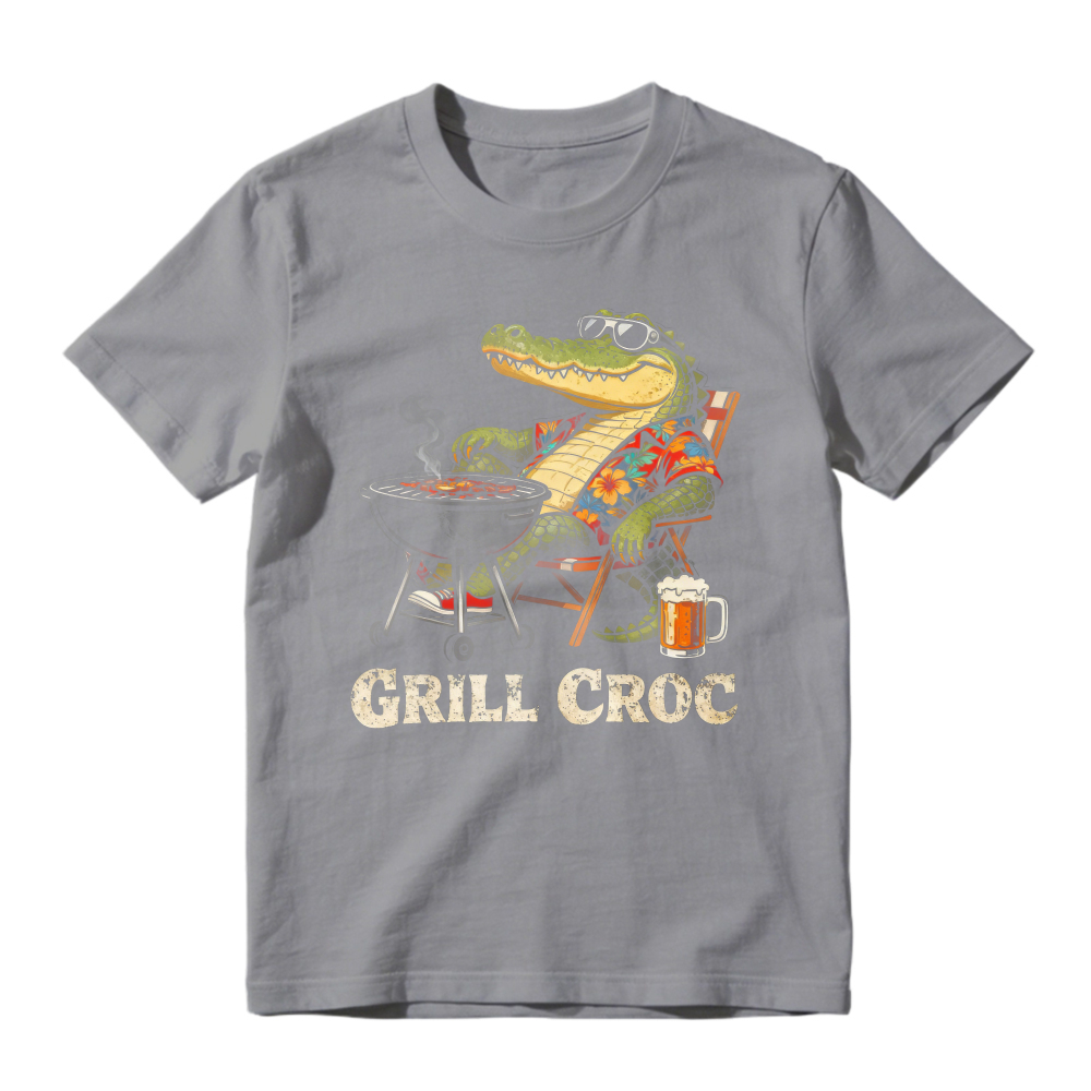 Grill Croc Funny Alligator Barbecue Beer Graphic Unisex Classic T-shirt