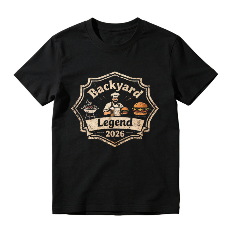 Backyard Legend 2026 Chef Burger Grill Vintage Badge Unisex Classic T-shirt