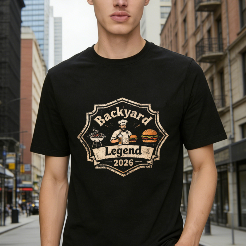 Backyard Legend 2026 Chef Burger Grill Vintage Badge Unisex Classic T-shirt
