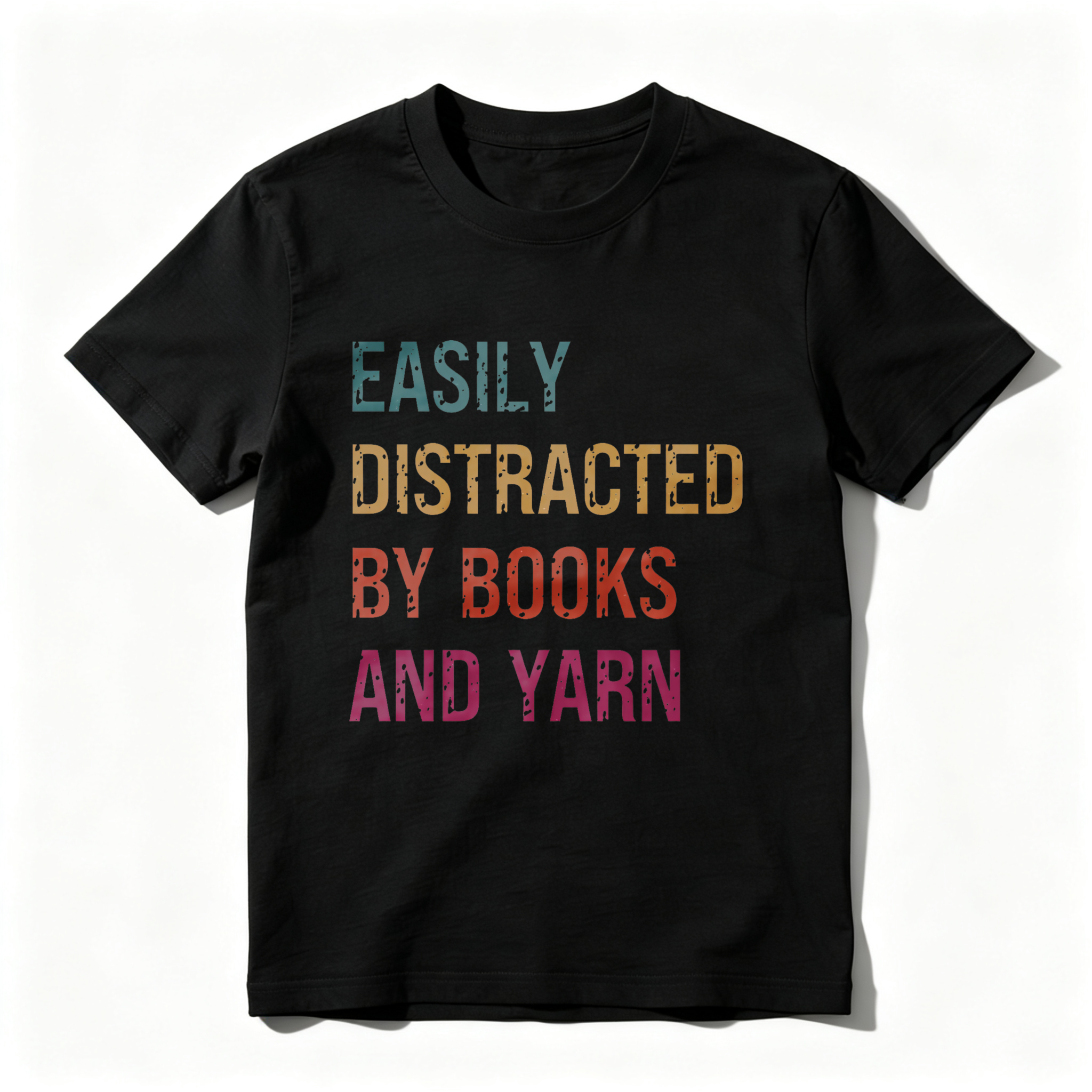 Wardrobecart Easily Distracted By Books And Yarn Tshirt
