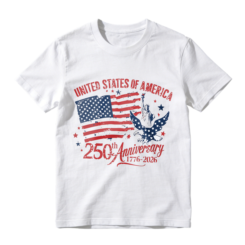 United States Of America 250th Anniversary 1776 2026 Flag And Eagle Design Unisex Classic T-shirt