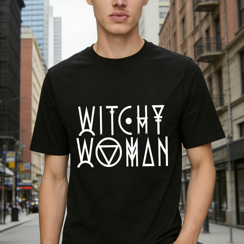 Witchy Woman Gothic Typography Design, Unisex Classic T-shirt