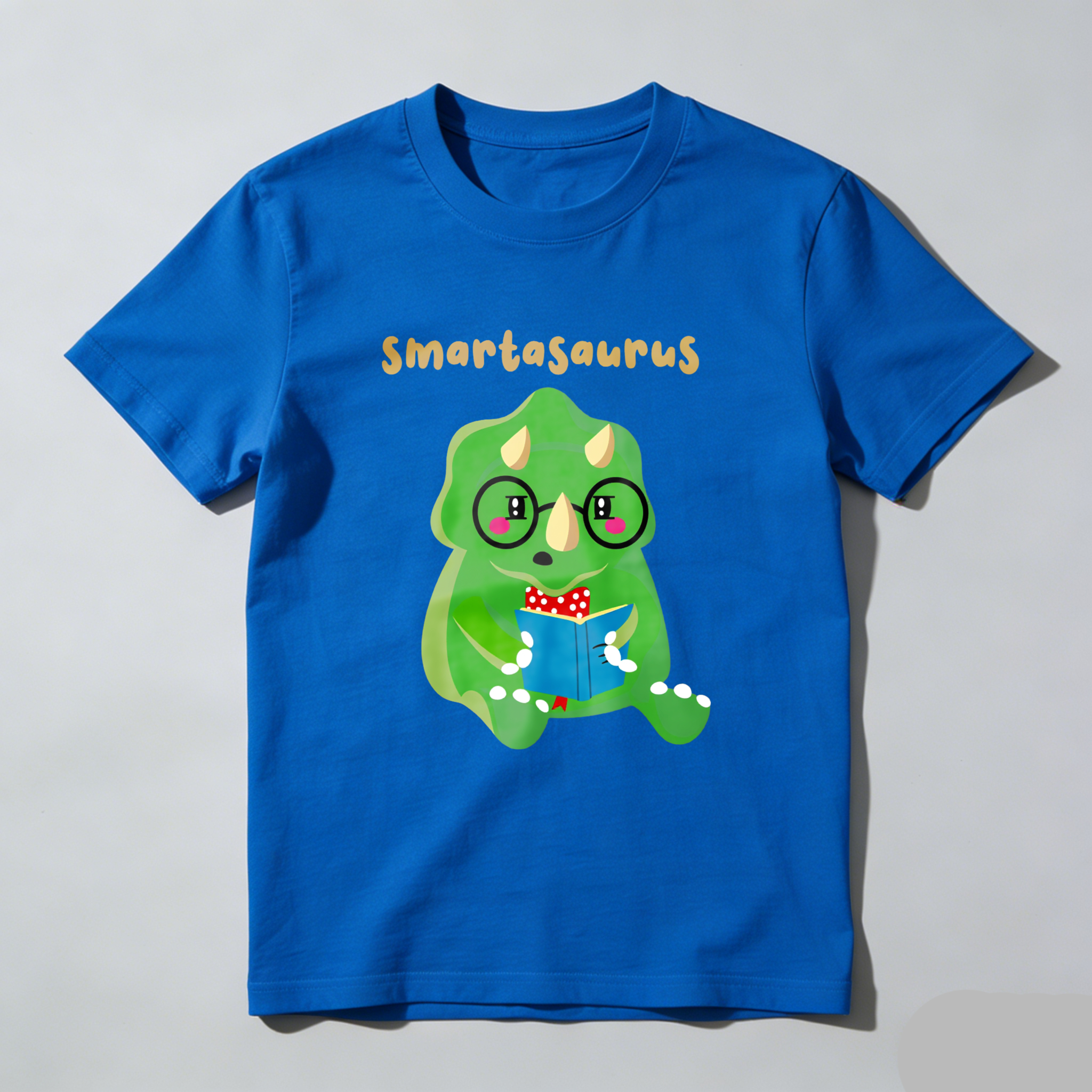 Wardrobecart Smartasaurus Dinosaur Reading Book With Glasses Tshirt