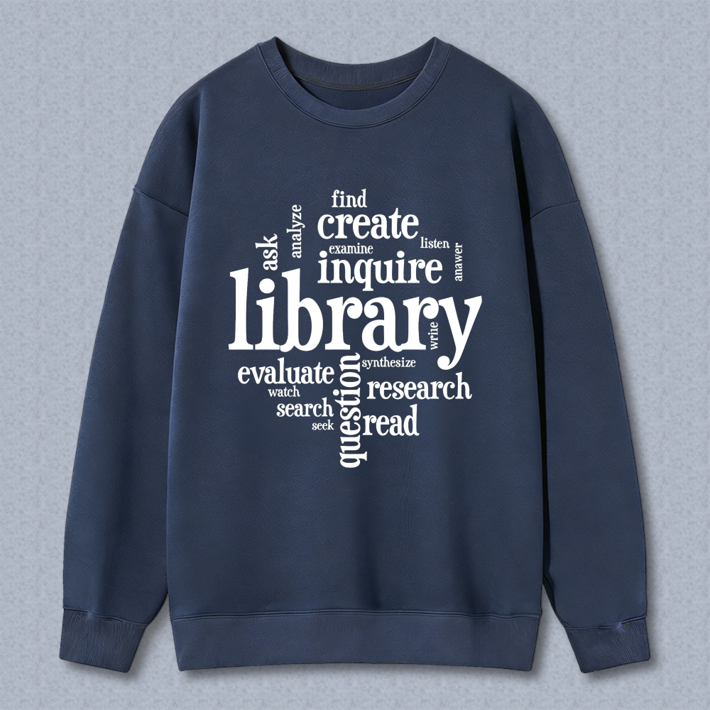 Wardrobecart Library Word Art Design Unisex Classic Sweatshirt