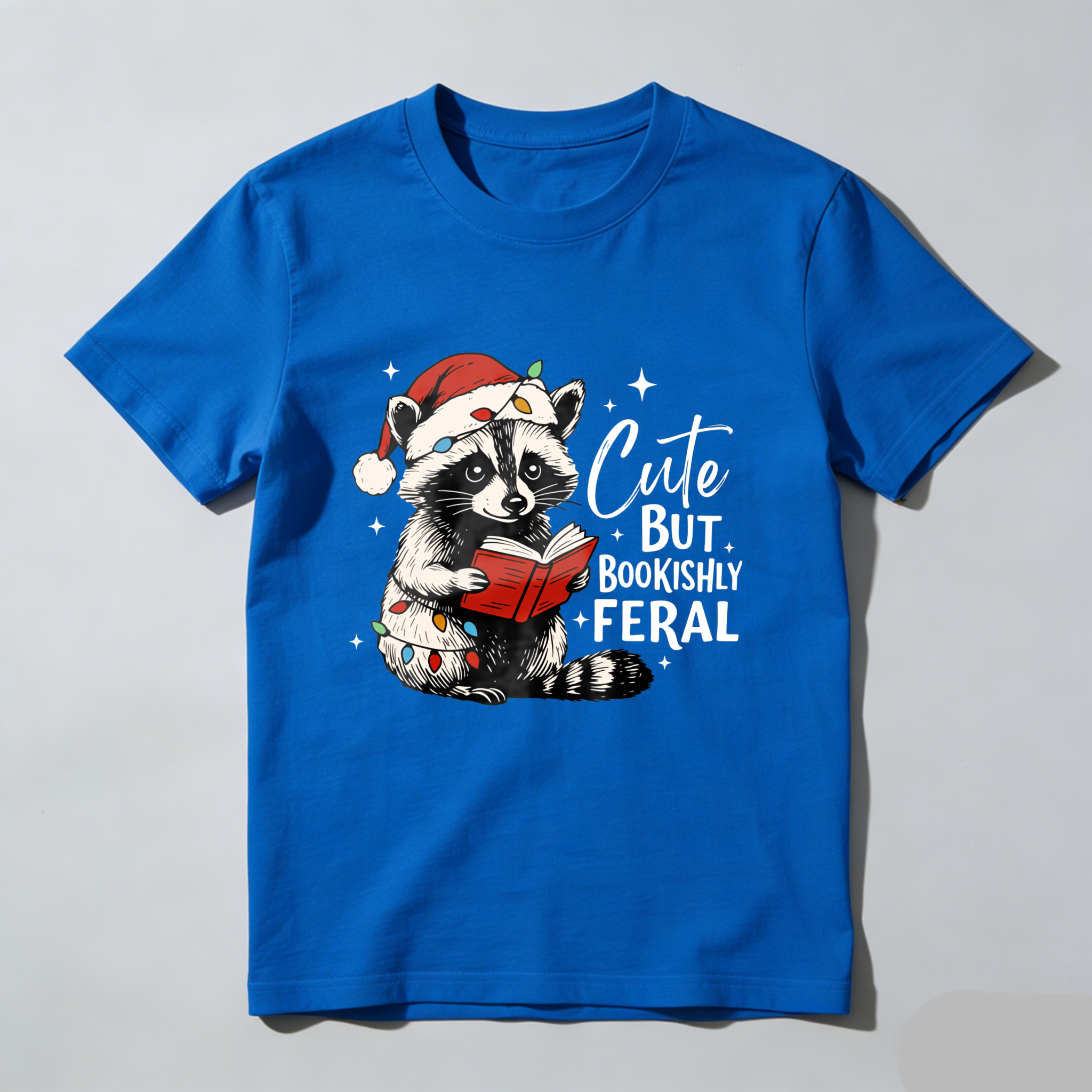 Wardrobecart Cute But Bookishly Feral Raccoon Reading Tshirt