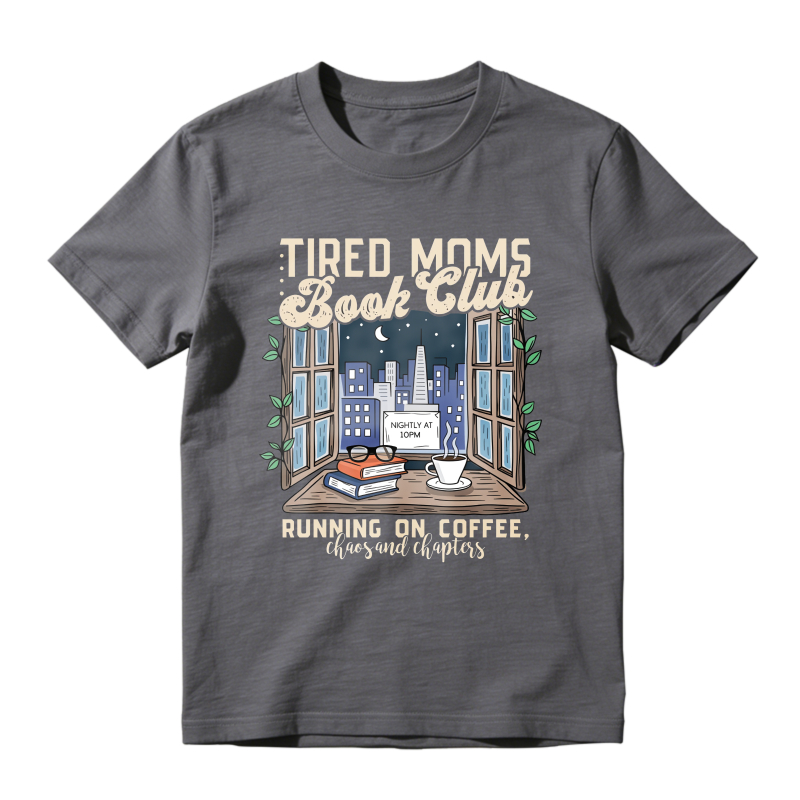 Wardrobecart Tired Moms Book Club Window Cityscape Coffee Books Unisex Classic T-shirt