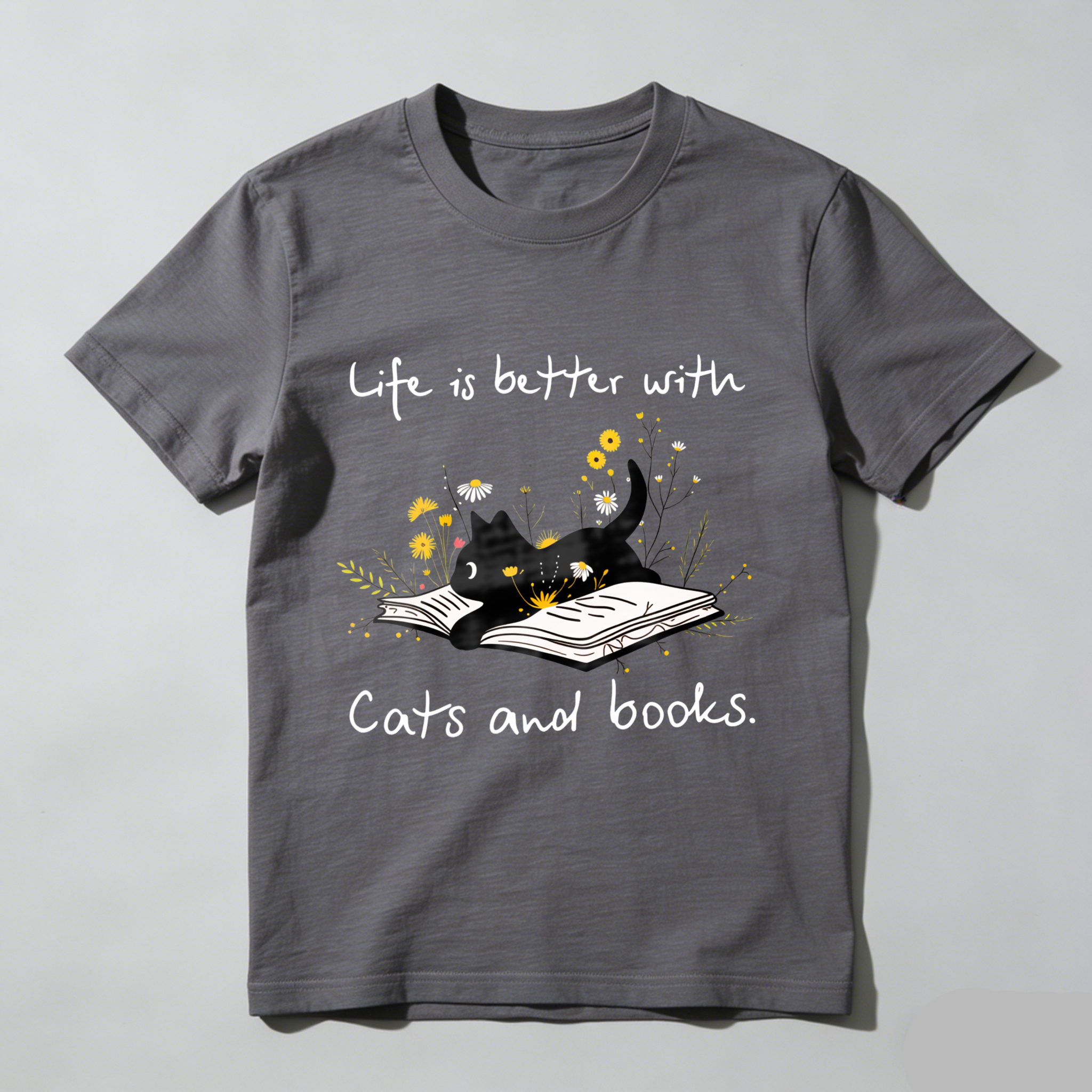 Wardrobecart Life Is Better With Cats And Books Tshirt