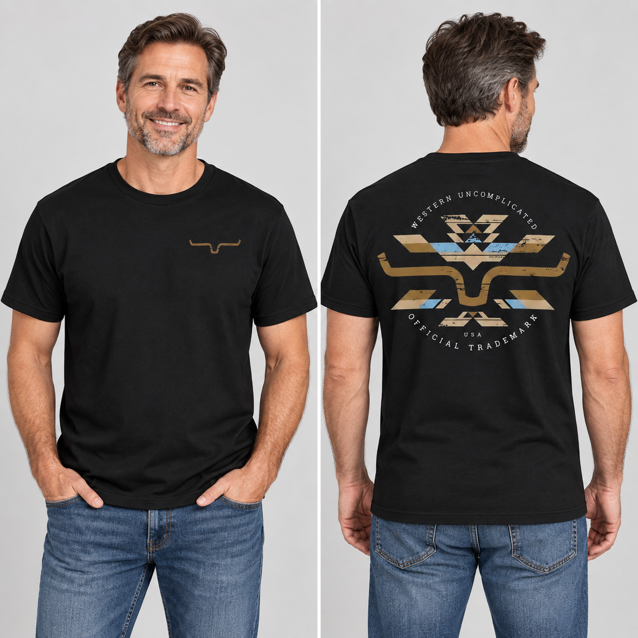 Aztec Tribal Longhorn Vintage Cotton Tee