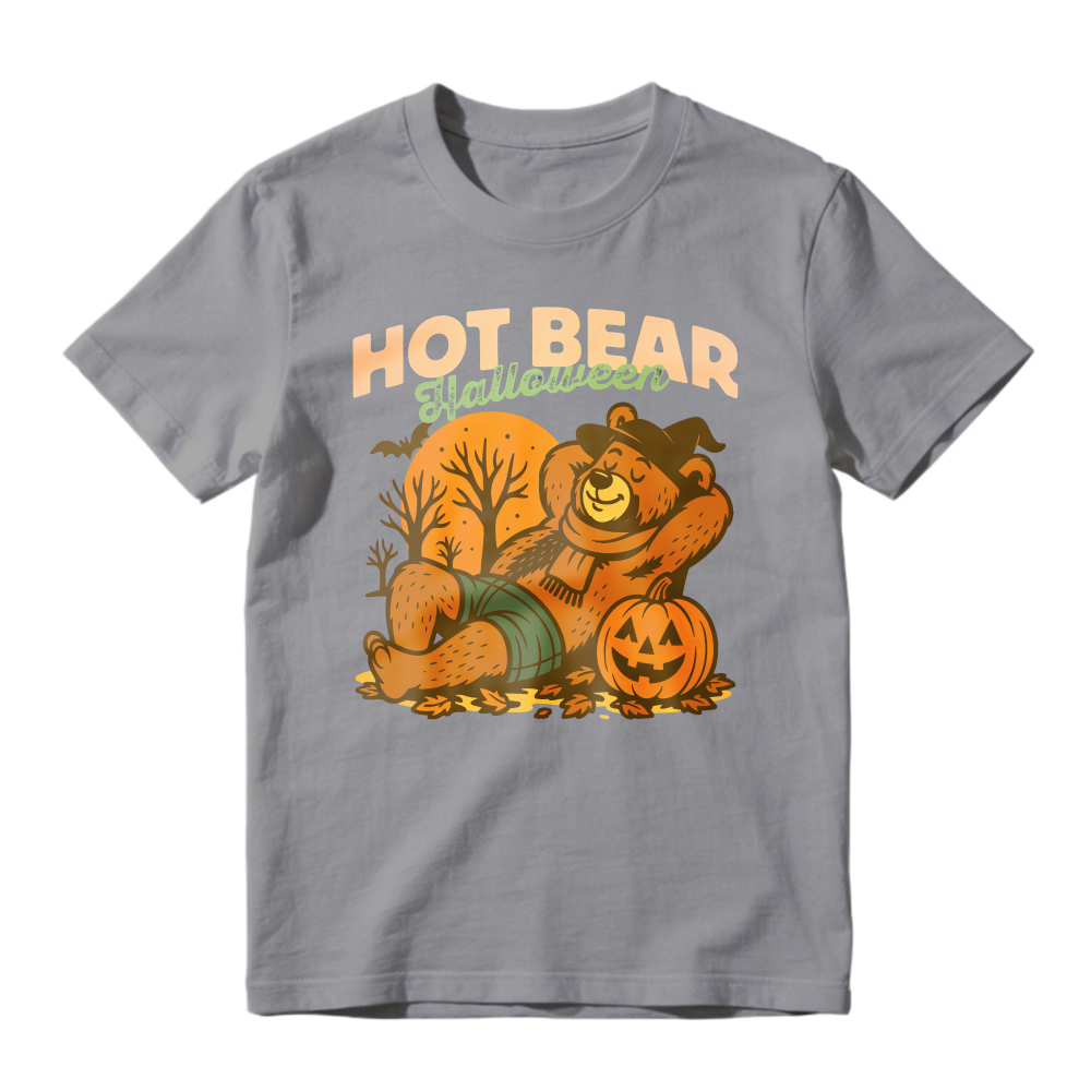 Hot Bear Halloween Pumpkin Scarecrow Autumn Fall Unisex Classic T-shirt