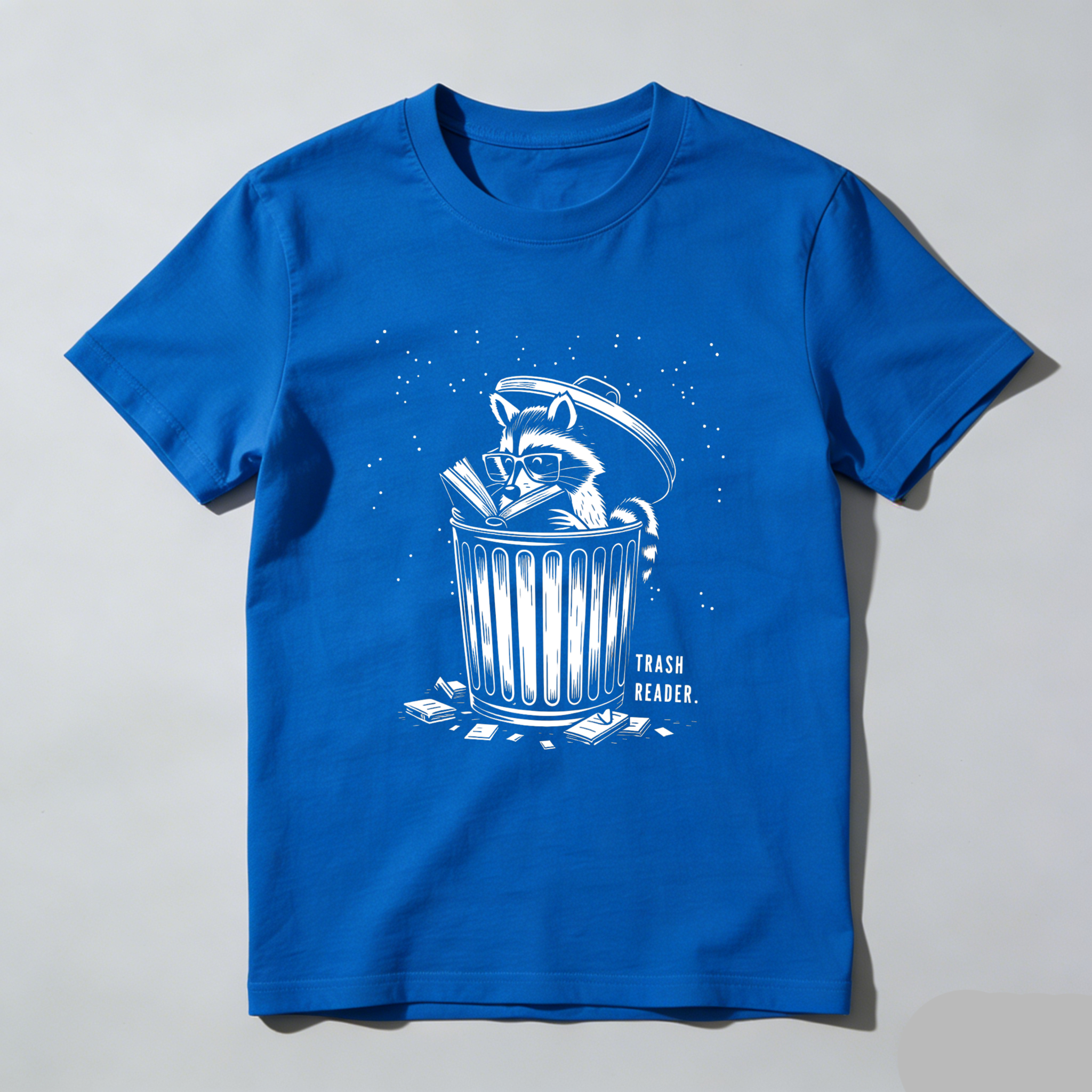Wardrobecart Raccoon Reading Book In Trash Can Tshirt