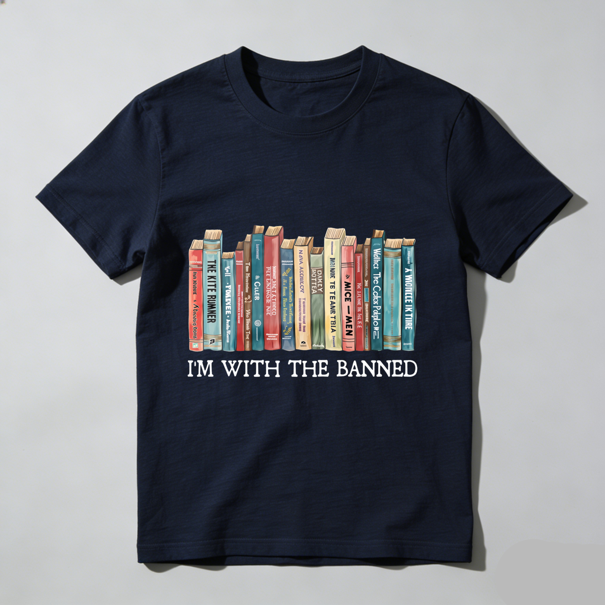 Wardrobecart I'm With The Banned Book Spine Design Tshirt