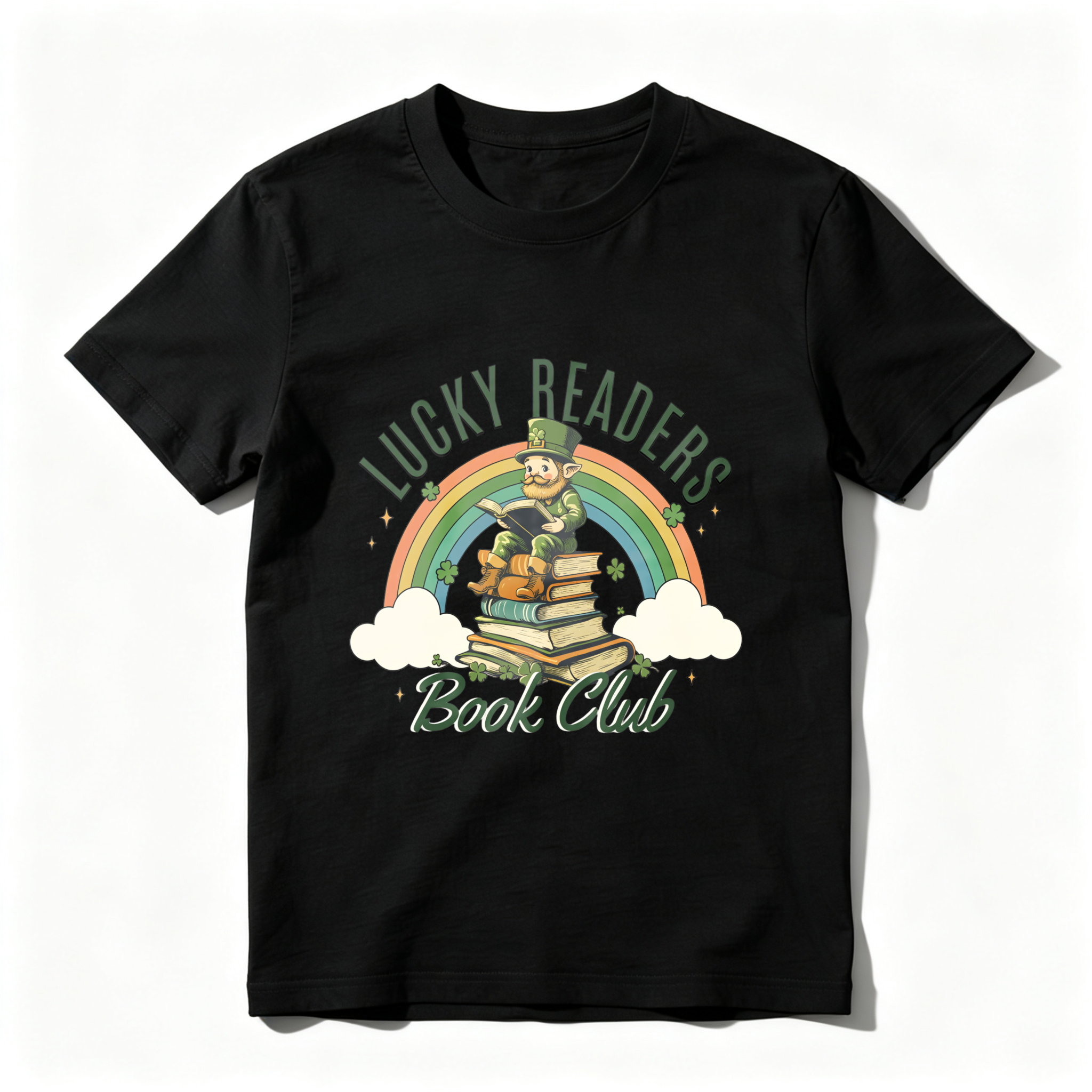 Wardrobecart Lucky Readers Book Club Rainbow Leprechaun Books tshirt