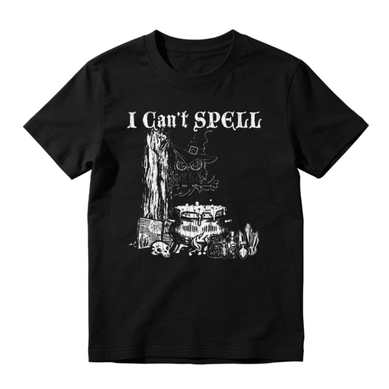 I Cant Spell Funny Witch Halloween Graphic T-shirt