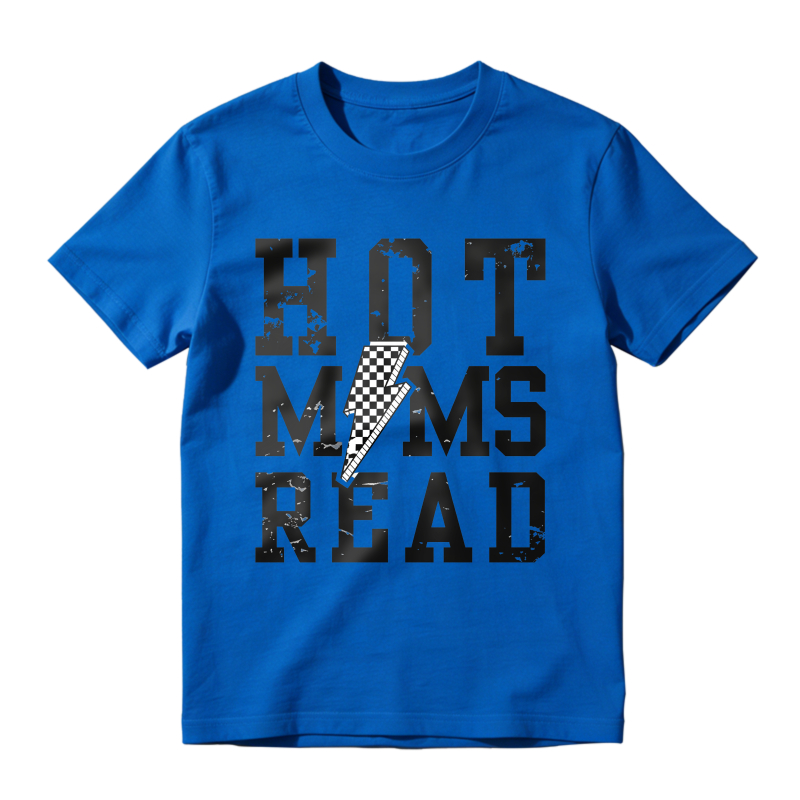 Wardrobecart Hot Mums Read With Lightning Bolt Pattern Unisex Classic T-shirt