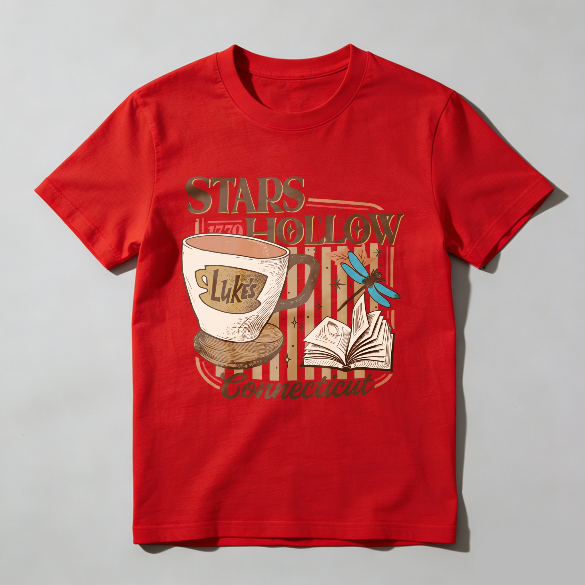Wardrobecart Stars Hollow Luke's Diner Book Dragonfly Connecticut Tshirt