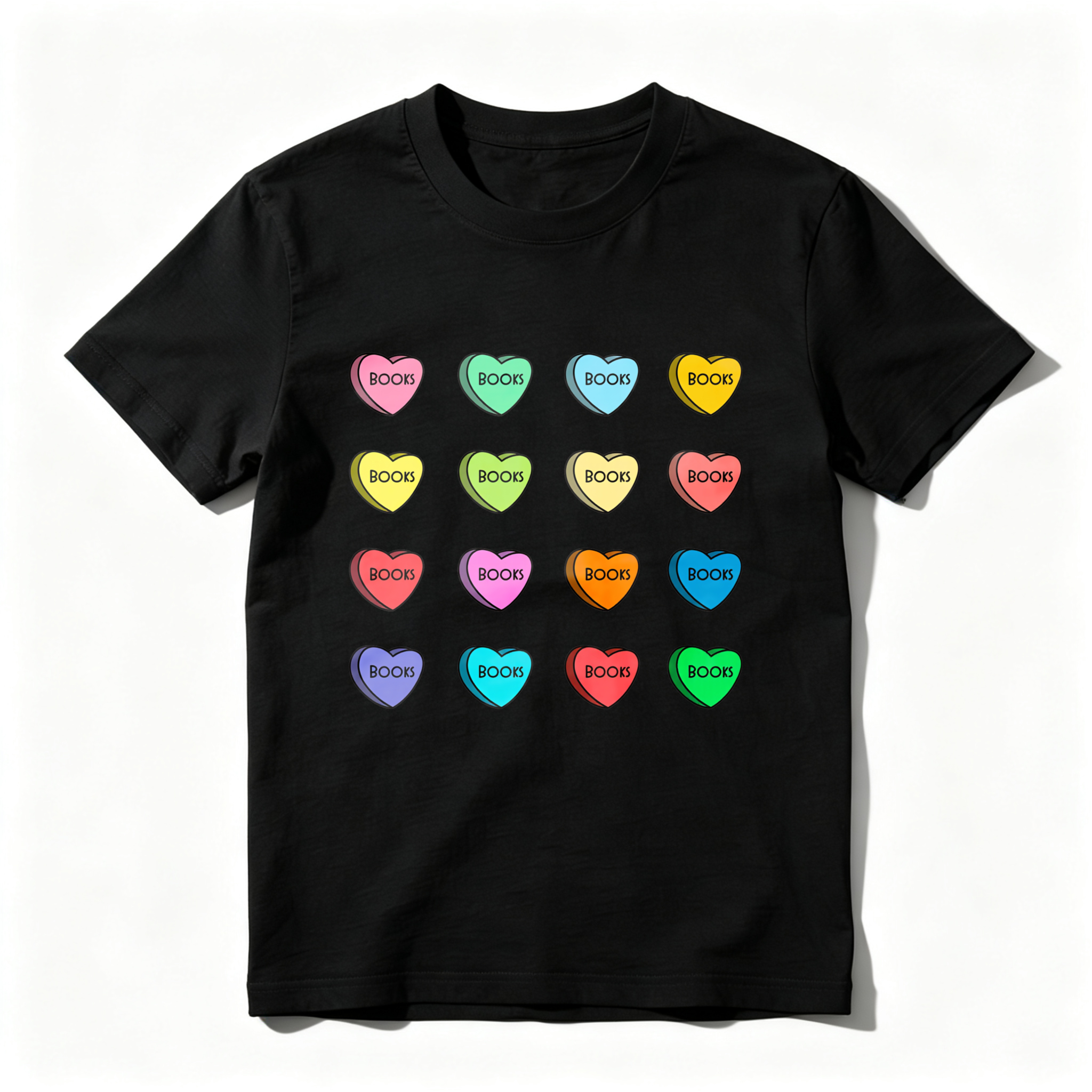 Wardrobecart Colorful Hearts With Boop Text Tshirt
