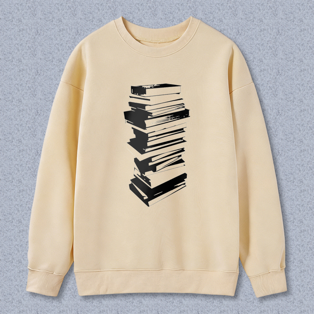 Wardrobecart Stack Of Books Pattern Unisex Classic Sweatshirt