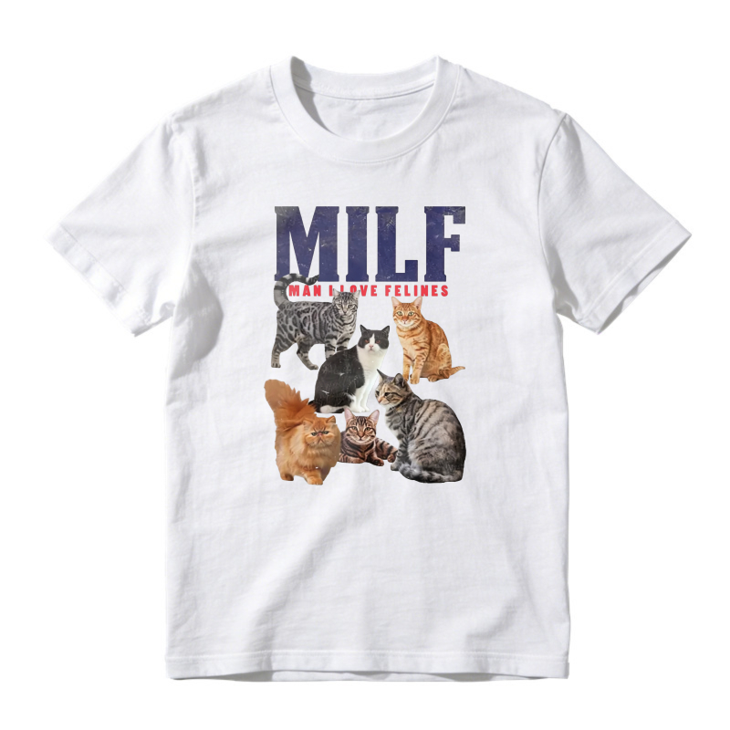 MILF Man I Love Felines Cats Graphic, Unisex Classic T-shirt