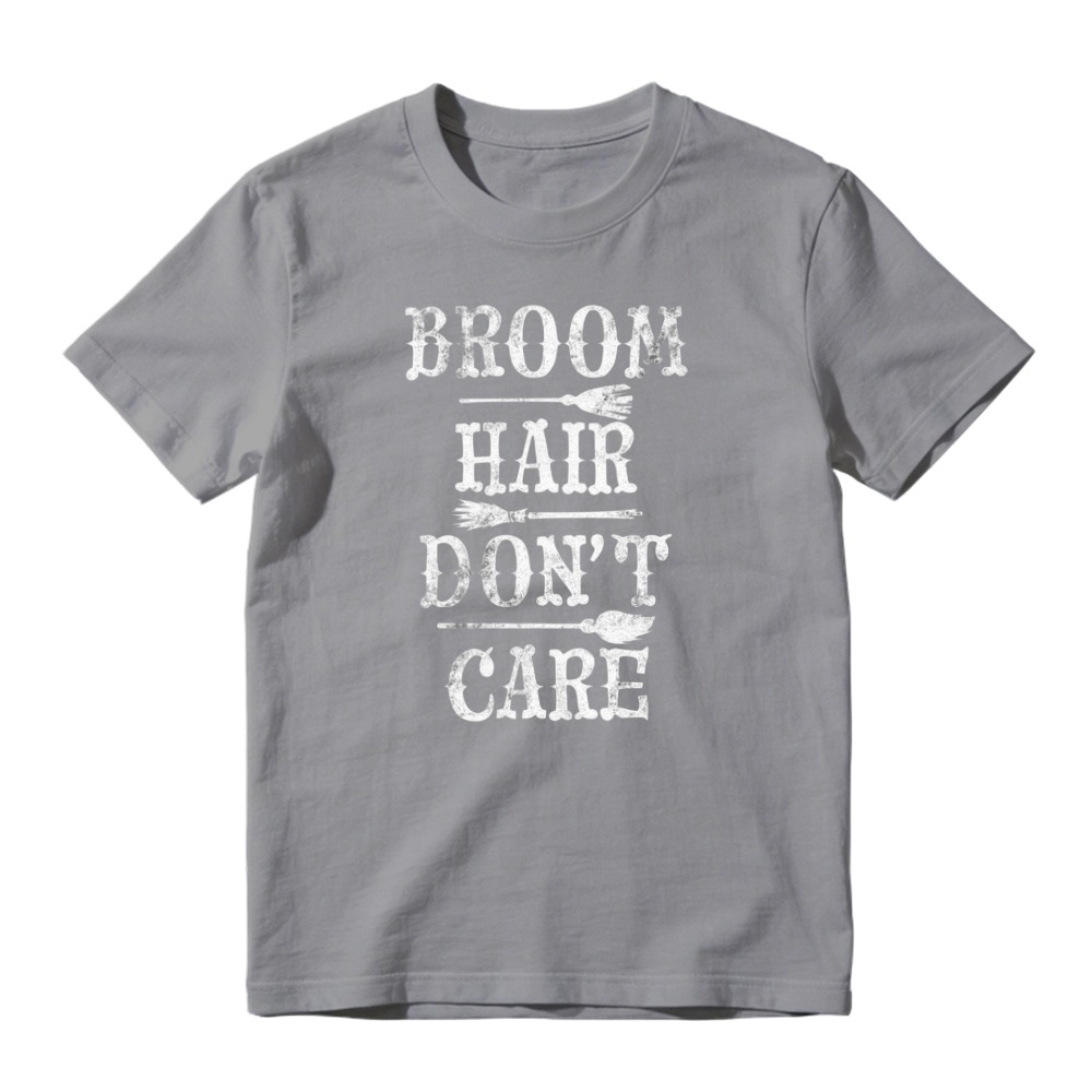 Broom Hair Dont Care Halloween Witch Broomstick Funny Quote Graphic T-shirt