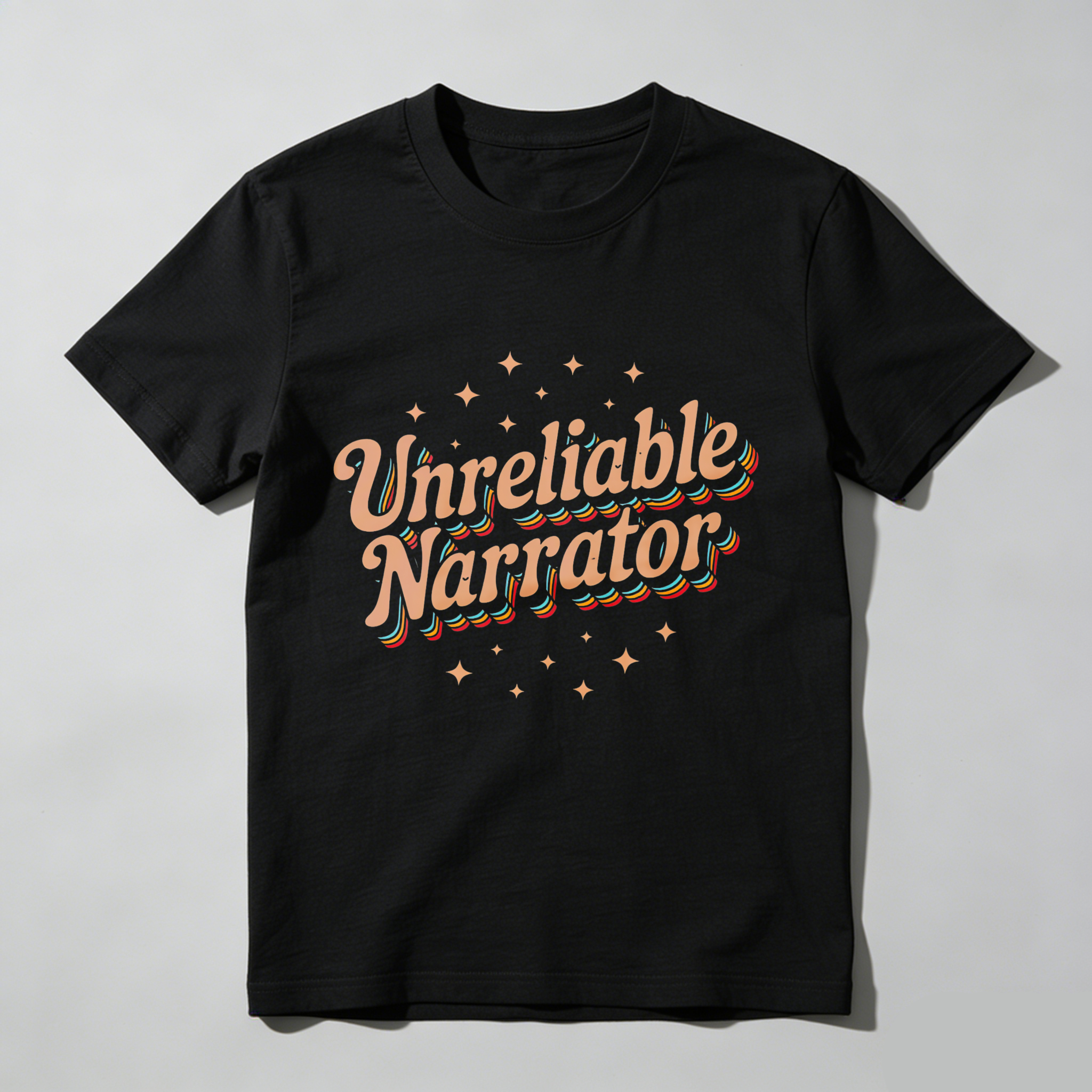 Wardrobecart Unreliable Narrator With Star Accents Tshirt