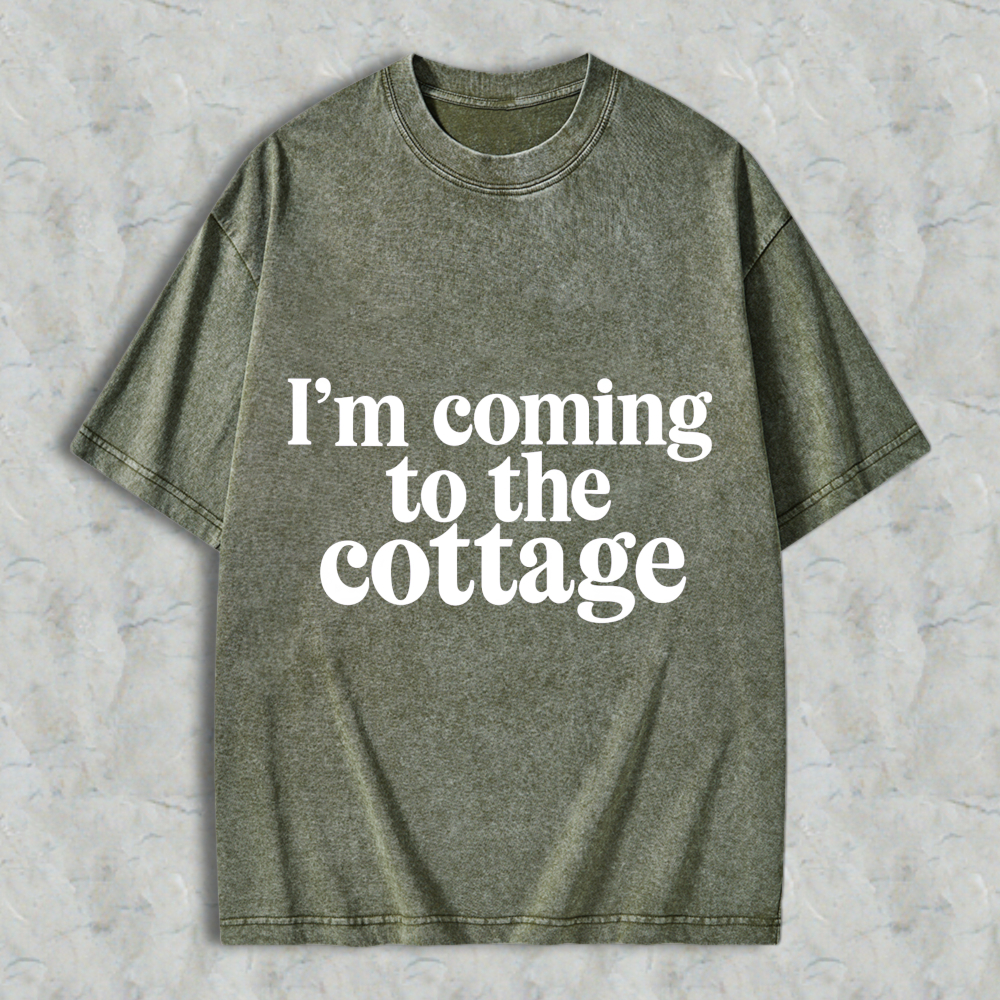 Wardrobecart Im Coming To The Cottage Unisex Washed T-shirt