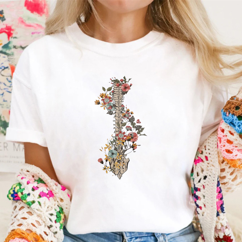 Floral Spine Skeleton Art, Unisex Classic T-shirt