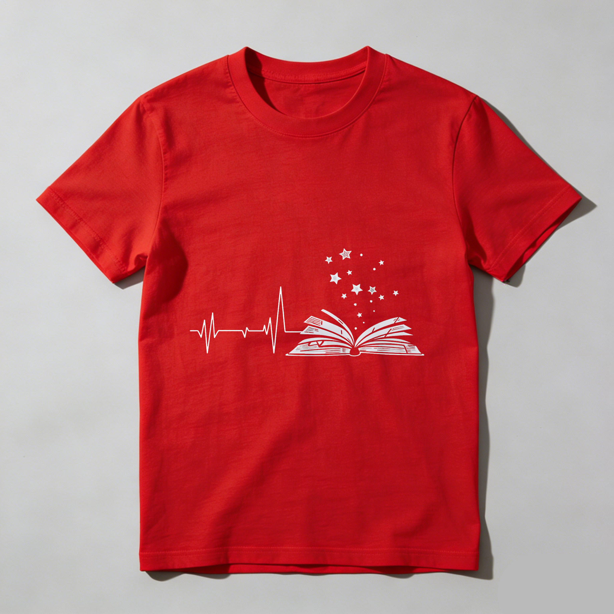 Wardrobecart Heartbeat Book Stars Pattern Print Tshirt