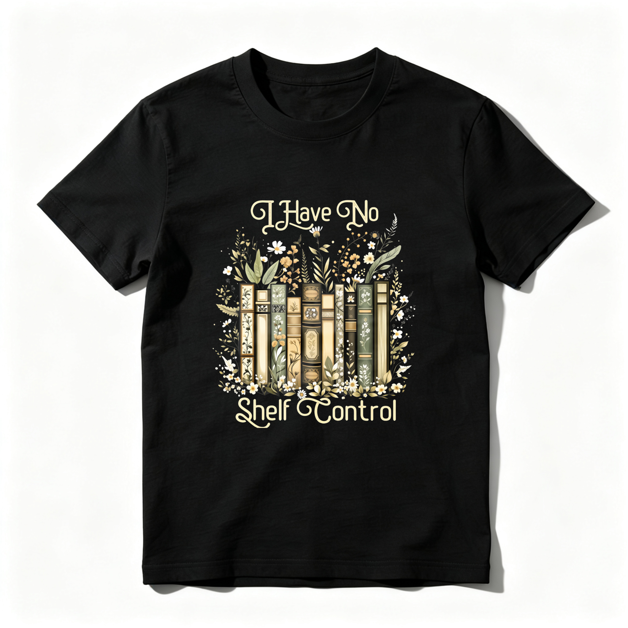 Wardrobecart Books And Flowers Design Pattern Tshirt