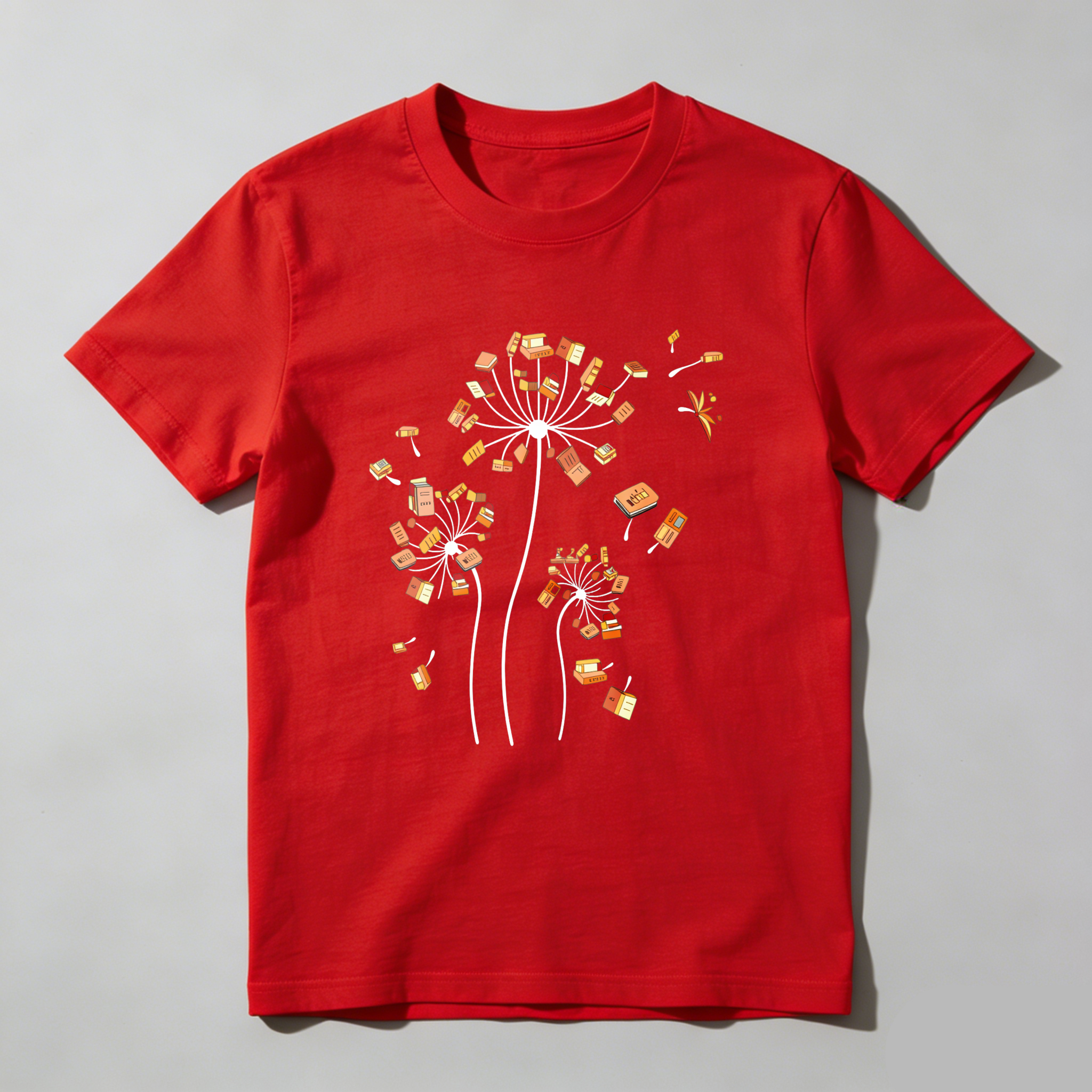 Wardrobecart Dandelion Seeds With Book And Sneaker Tshirt