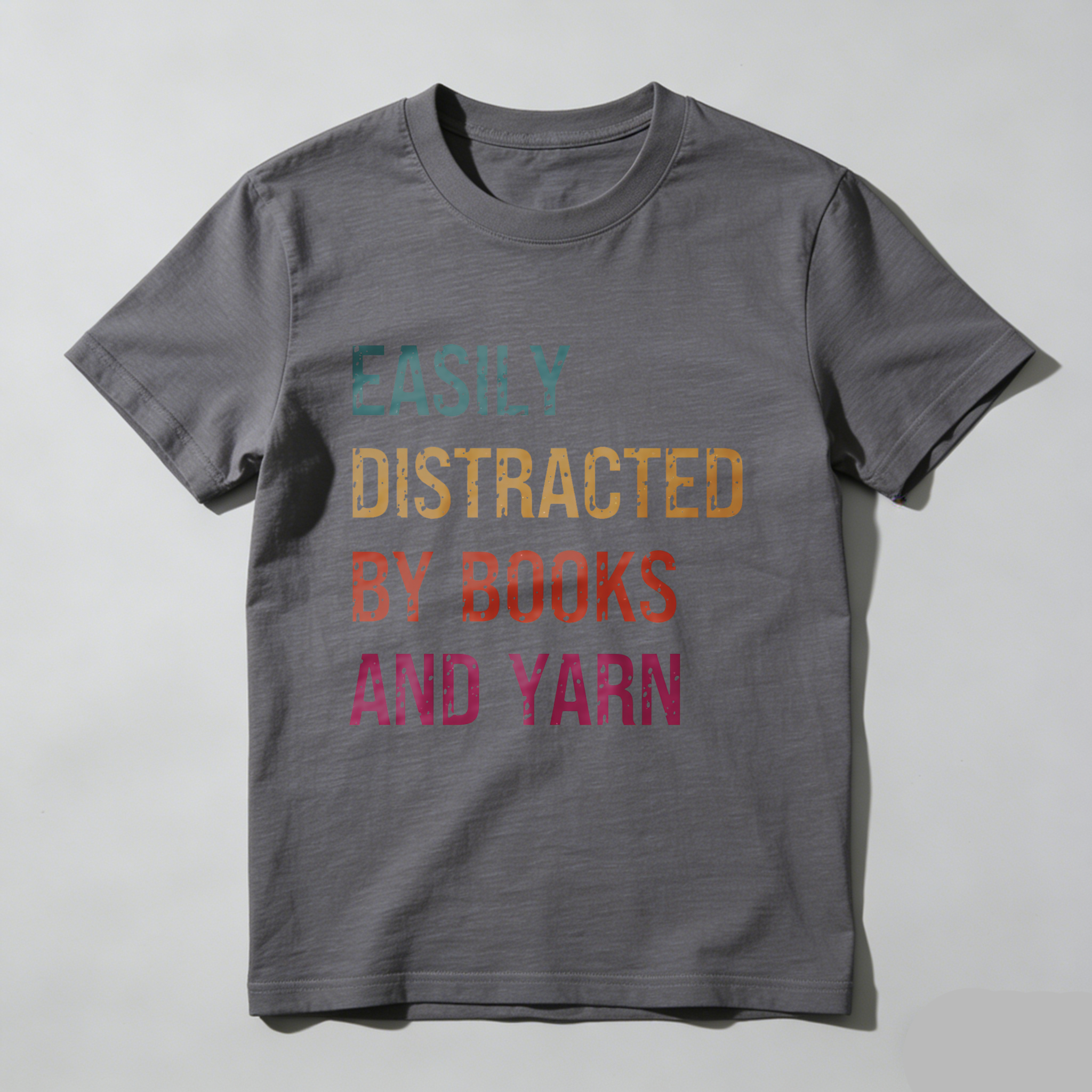 Wardrobecart Easily Distracted By Books And Yarn Tshirt