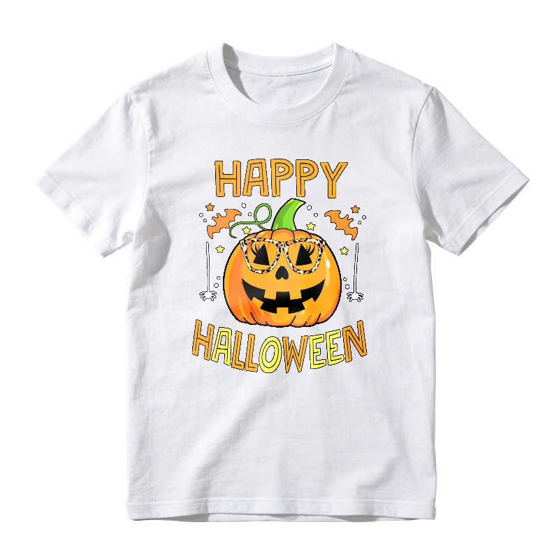 Happy Halloween Pumpkin With Sunglasses And Bats Unisex Classic T-shirt