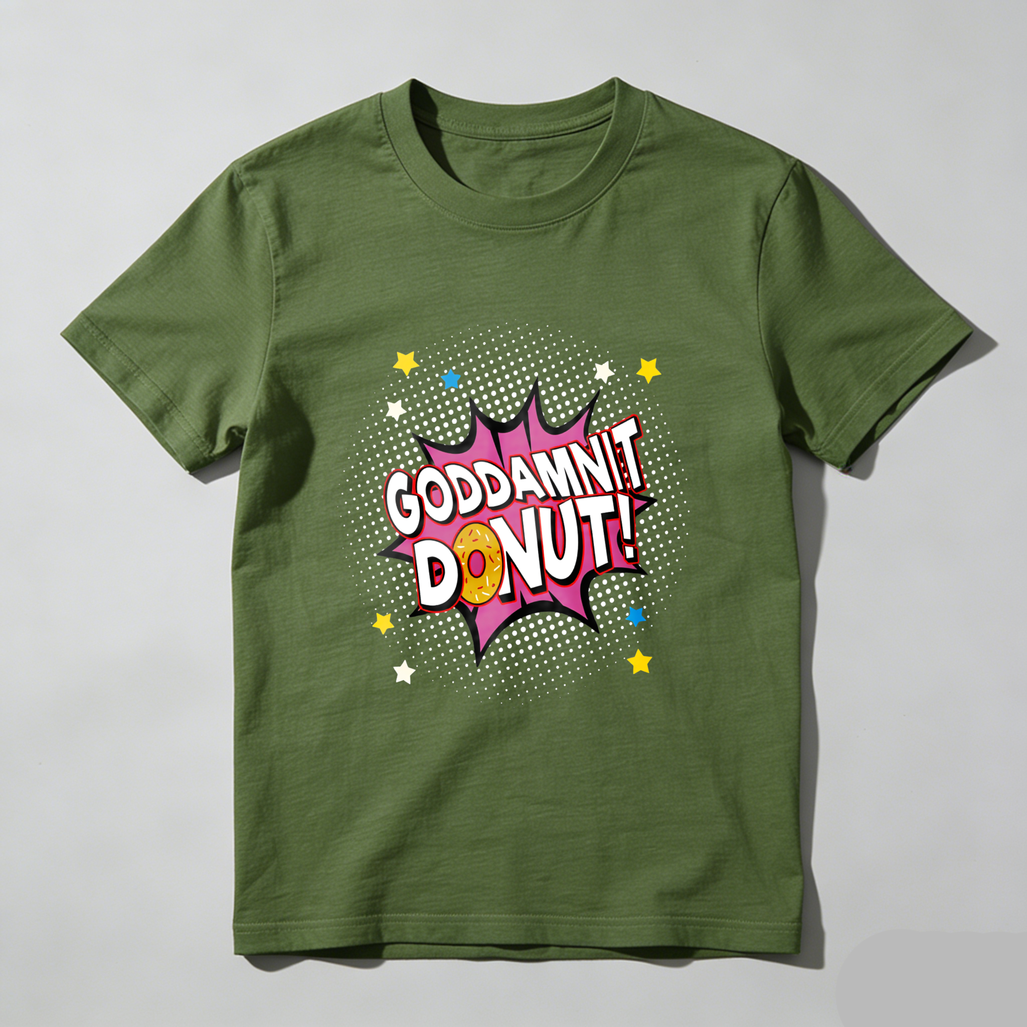 Wardrobecart Godamnit Donut Comic Style Print Tshirt