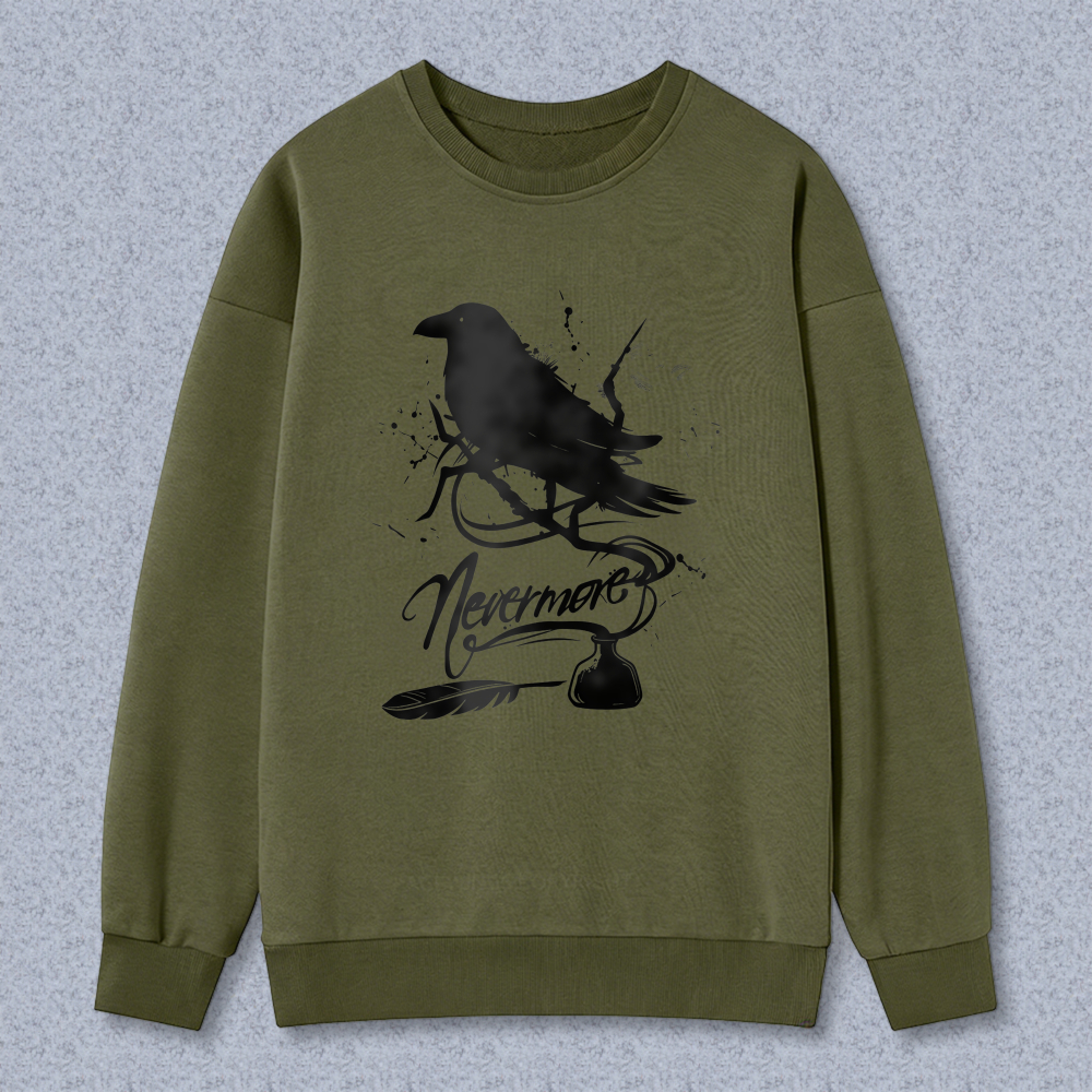 Wardrobecart Crow Nevermore Feather Unisex Classic Sweatshirt