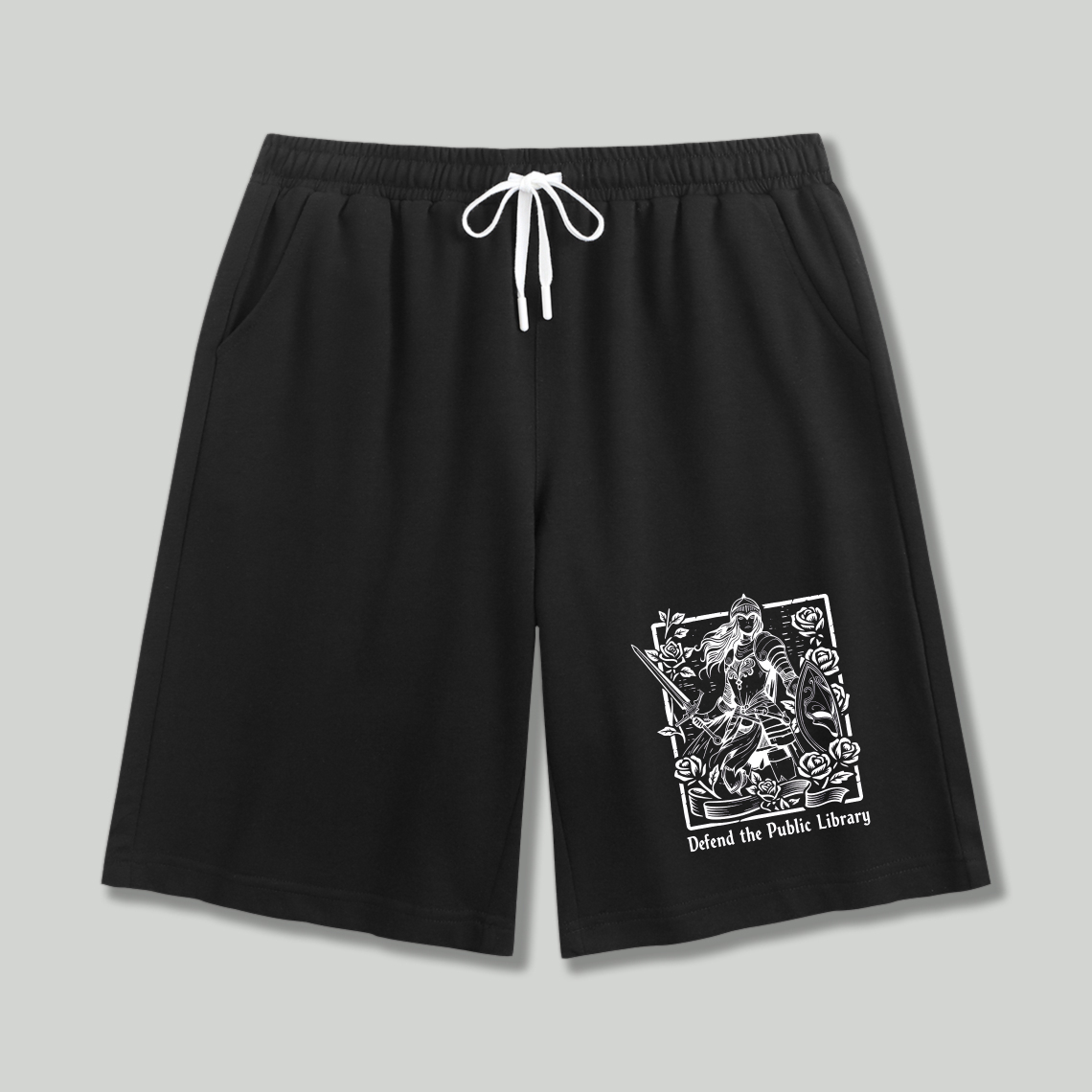 Wardrobecart Defend The Public Library Graphic Print Shorts