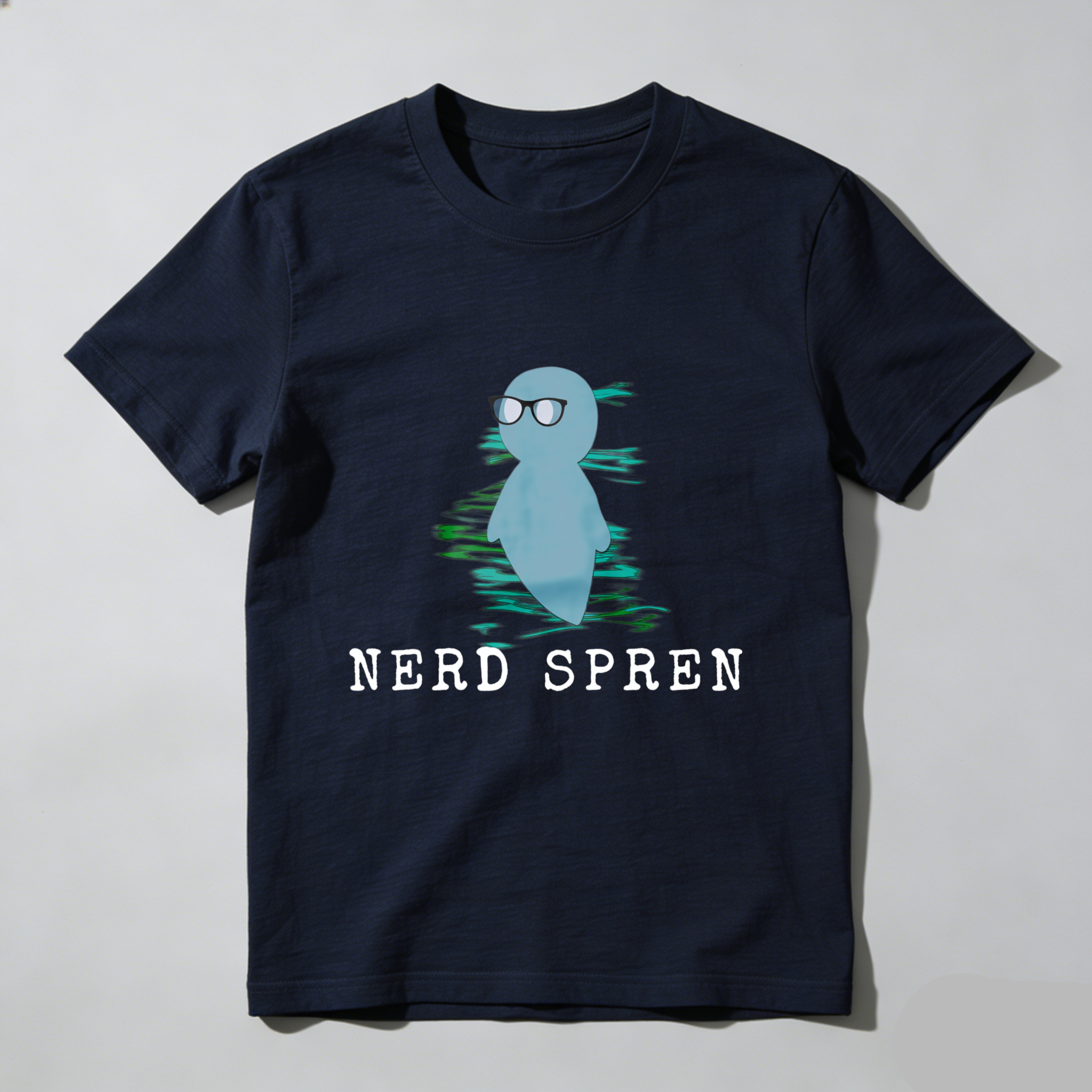 Wardrobecart Nerd Spren With Glasses And Water Ripple Effect Tshirt