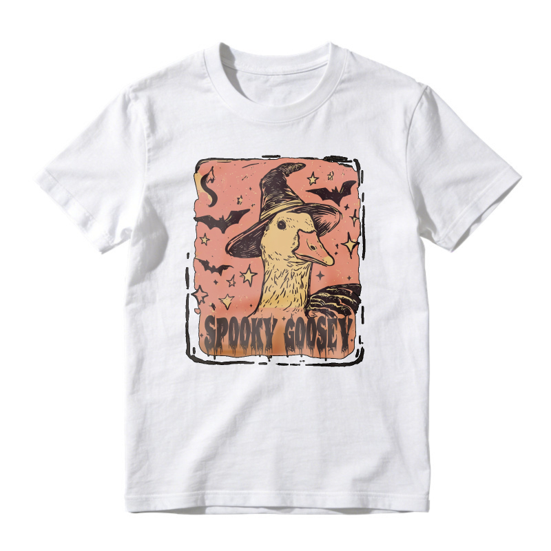 Spooky Goosey Witch Hat Duck Halloween Graphic, Unisex Classic T-shirt