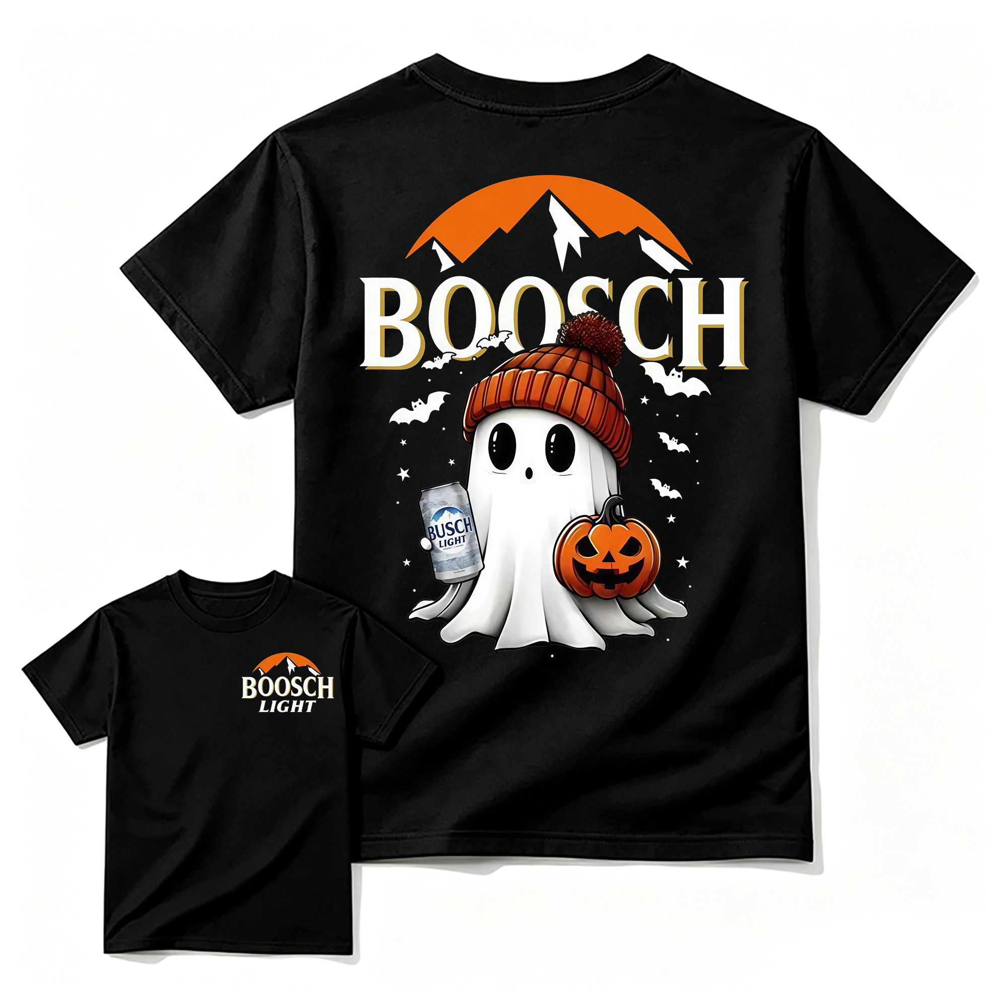 Boosch Light Halloween Cute Ghost Pumpkin T-Shirt