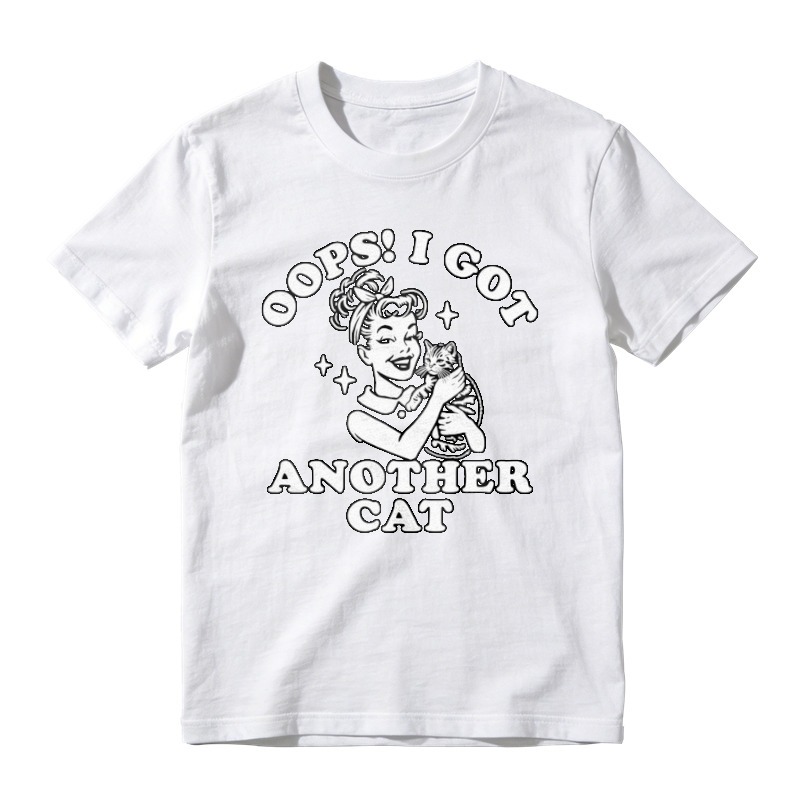 Oops I Got Another Cat Vintage Retro Style Funny Cat Lover Graphic T-shirt