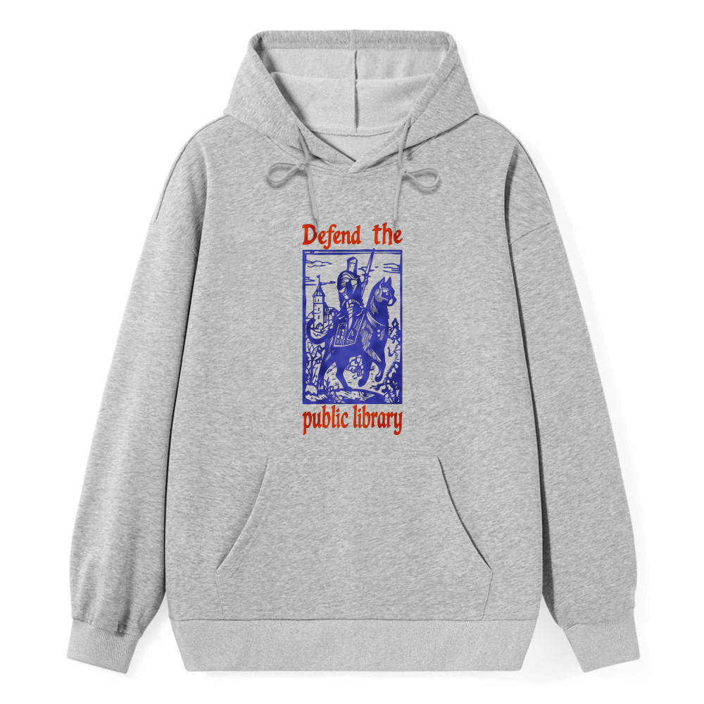 Wardrobecart Defend The Public Library Knight And Horse Design Unisex Classic Hoodie