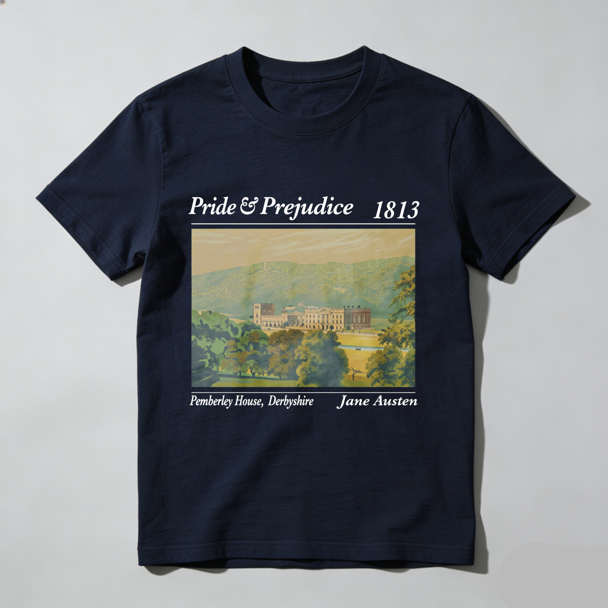 Wardrobecart Pride And Prejudice 1813 Pemberley House Derbyshire Jane Austen Tshirt