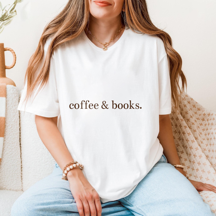 Wardrobecart Coffee And Books Tshirt
