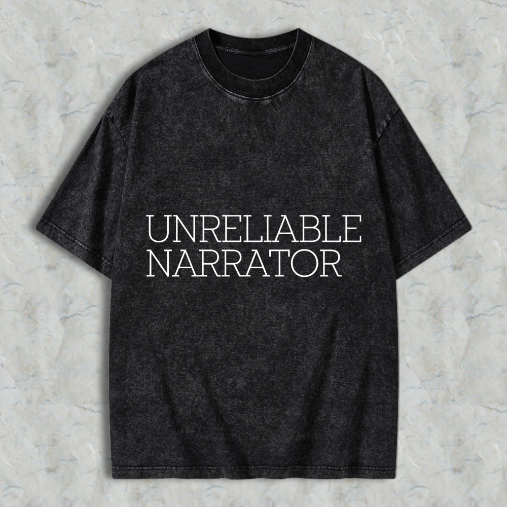 Wardrobecart Unreliable Narrator Unisex Washed T-shirt