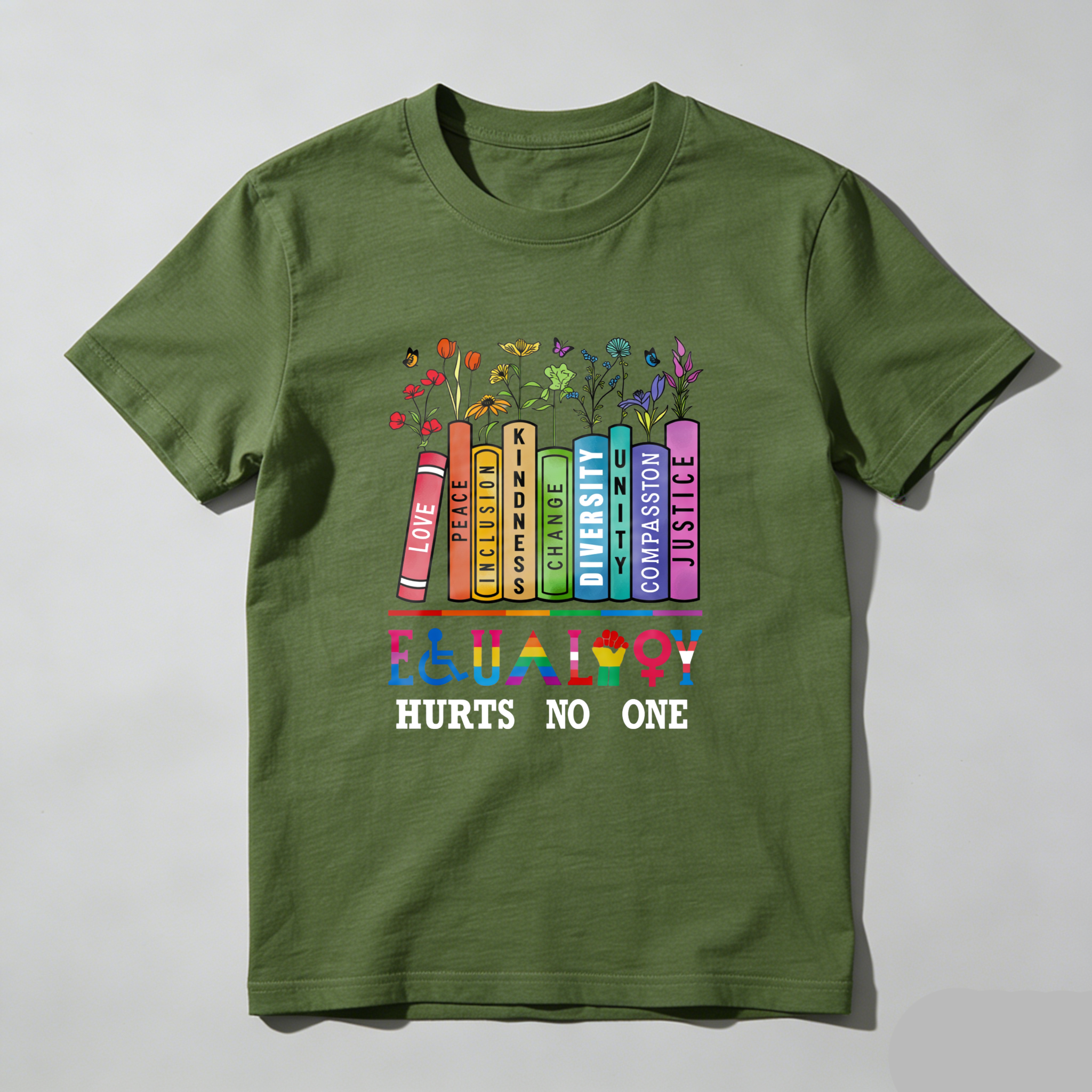 Wardrobecart Love Peace Inclusion Kindness Diversity Change Compassion Justice Equality Hurts No One Tshirt