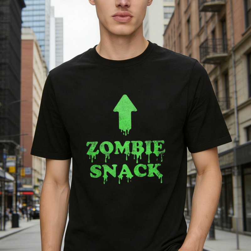 Zombie Snack Green Dripping Arrow Graphic T-shirt