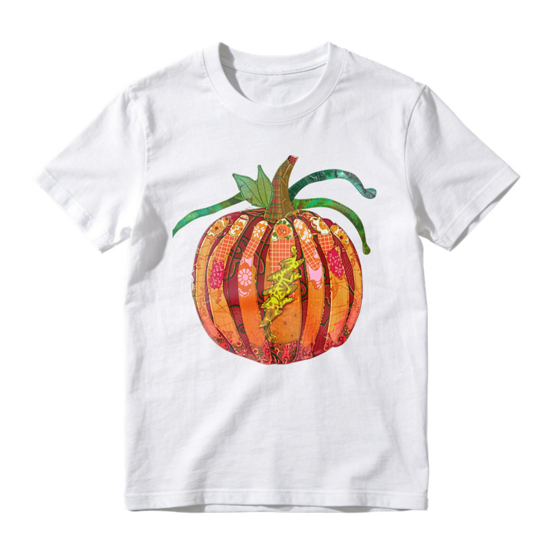 Colorful Patchwork Pumpkin Graphic, Unisex Classic T-shirt